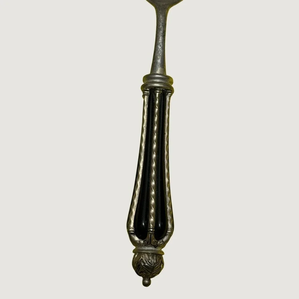 Vintage Wallace Silversmiths Silver Plated Serving Spoon Black Cased Glass 11
